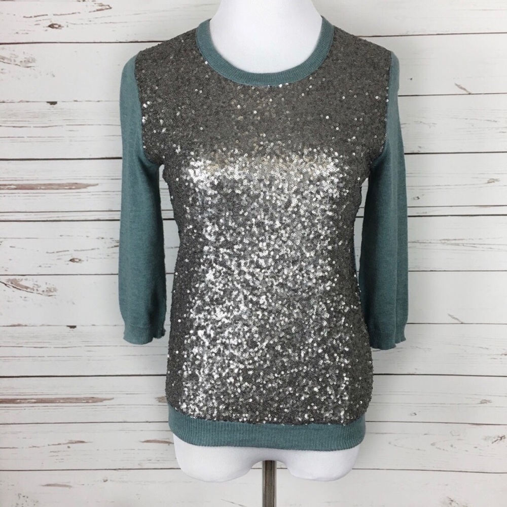 Wrap US 4 Sequin 3/4 Sleeve Silk NYE